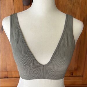 Pink Women's Olive Ribbed Bralette.  Size small
